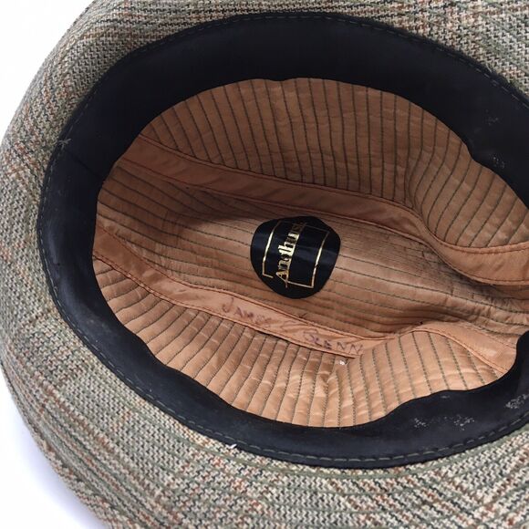 Vintage Andhurst Mens  Wool Tweed Fedora Hat Tan Mens Size 7 Country Gentleman - Picture 6 of 7